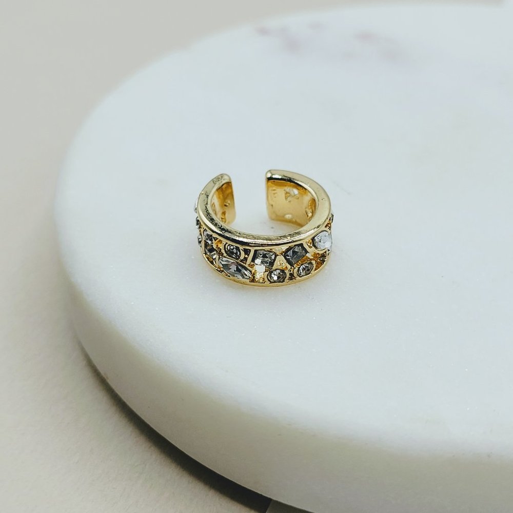 5 for $25 Gold Color Rhinestone Ear Cuff Earring - Picture 3 of 8
